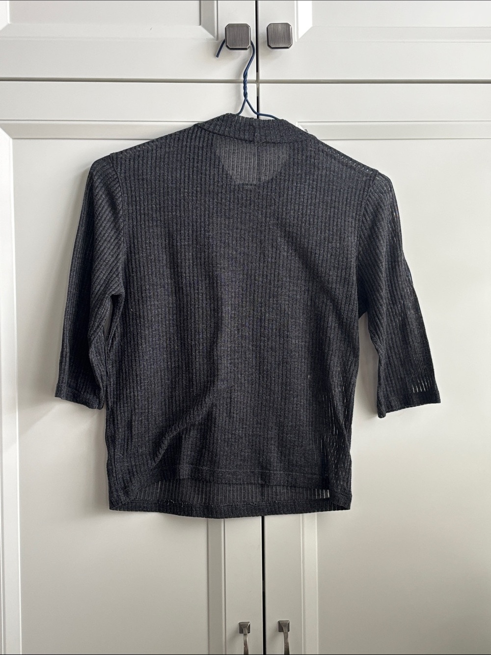 Shana Rae Charcoal Ribbed Short Sleeve Top - Picture 3 of 3